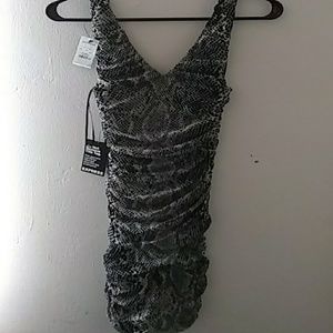 Reptile print mini dress